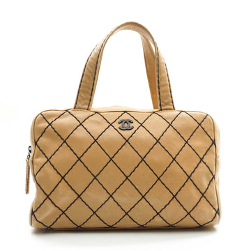 Chanel Tote Bag Leather Beige