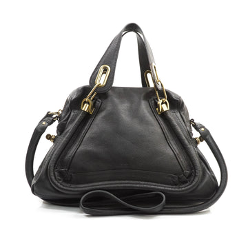 Chloe Paraty Hand Bag Leather Black