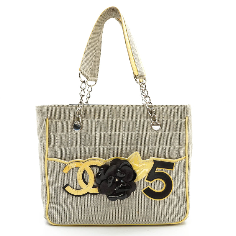 CHANEL Canvas Camellia N°5 Tote 34980