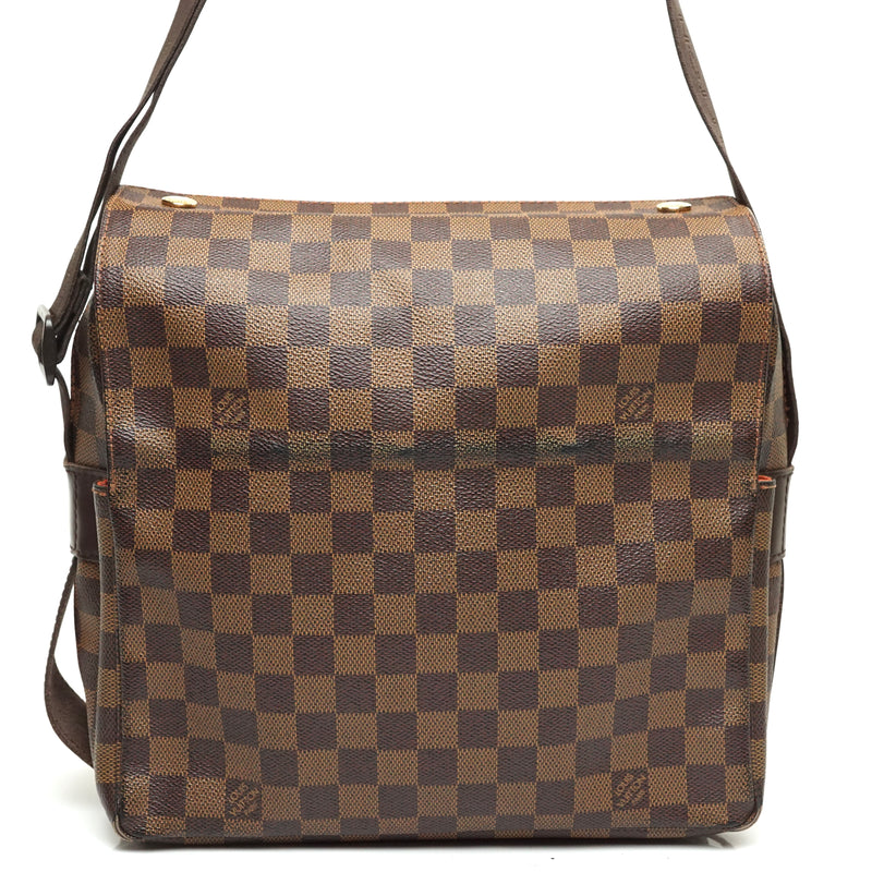 Louis Vuitton Naviglio Damier Ebene Crossbody Handbag Large Brown Leather  Purse