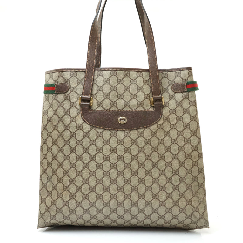 Pre-loved authentic Gucci Gg Plus Tote Bag Brown Coated sale at jebwa.