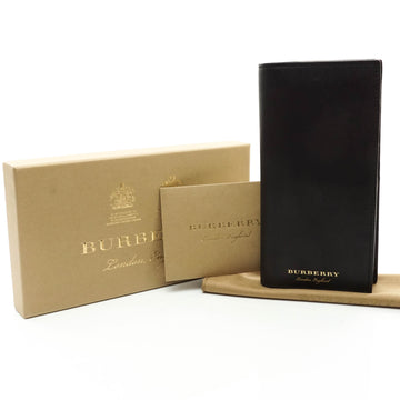 Burberry Long Wallet Black Leather