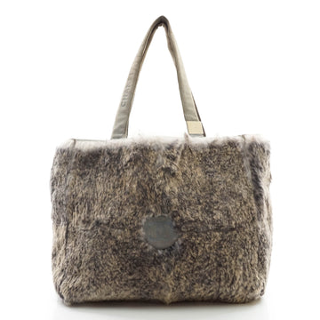 Chanel Tote Bag Gray Suede Leather