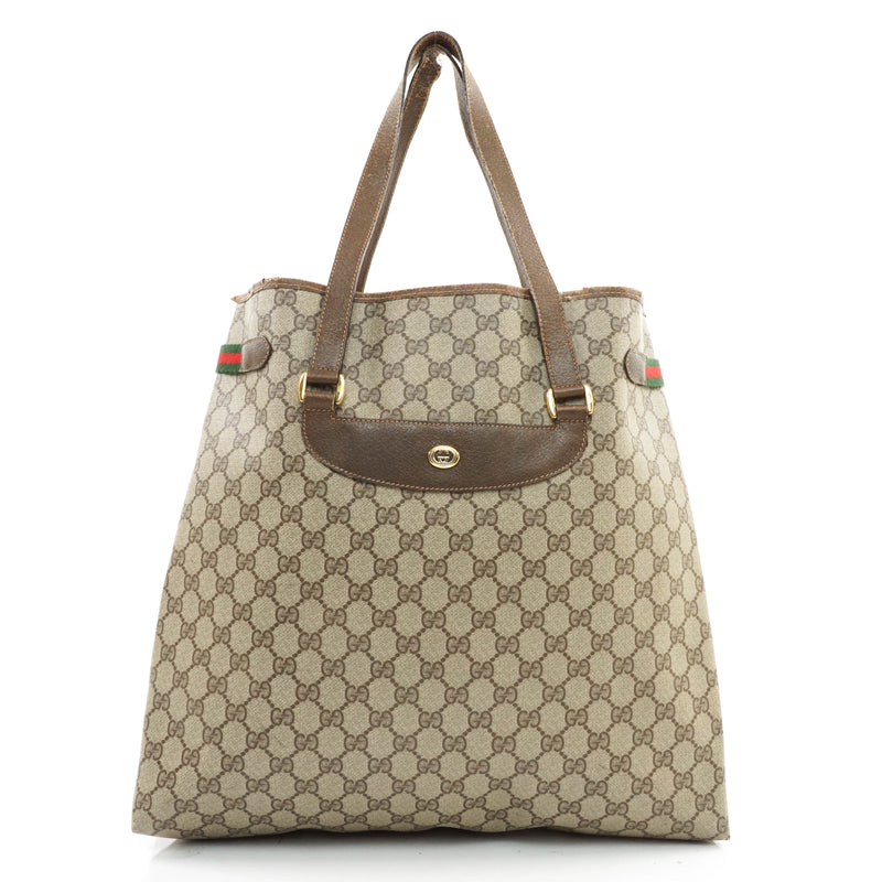 Gucci Tote Bag Brown Coated Canvas