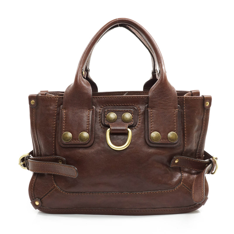 Chloe Hand Bag Leather Brown