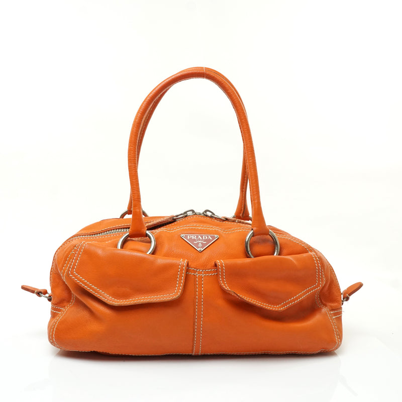 Pre-loved authentic Prada Shoulder Bag Orange Leather sale at jebwa.