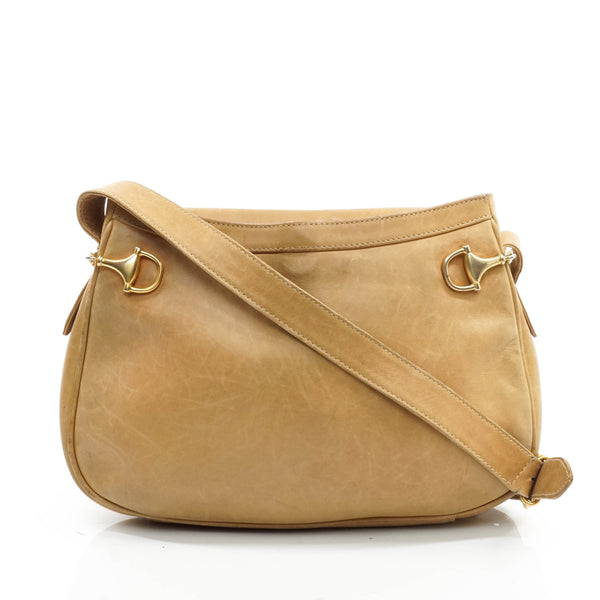 Gucci Crossbody Bag Beige Leather