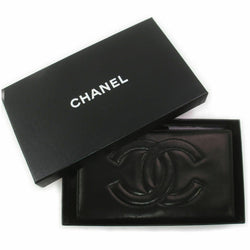 Chanel Long Wallet Black Leather