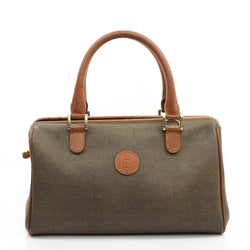 Fendi Hand Bag Brown Coated Canvas