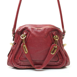Chloe Paraty Hand Bag Red Leather