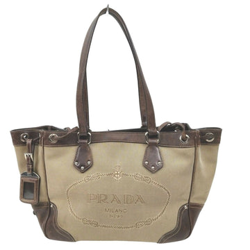 Prada Tote Bag Brown Canvas