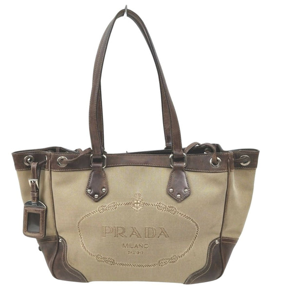 Prada Tote Bag Brown Canvas