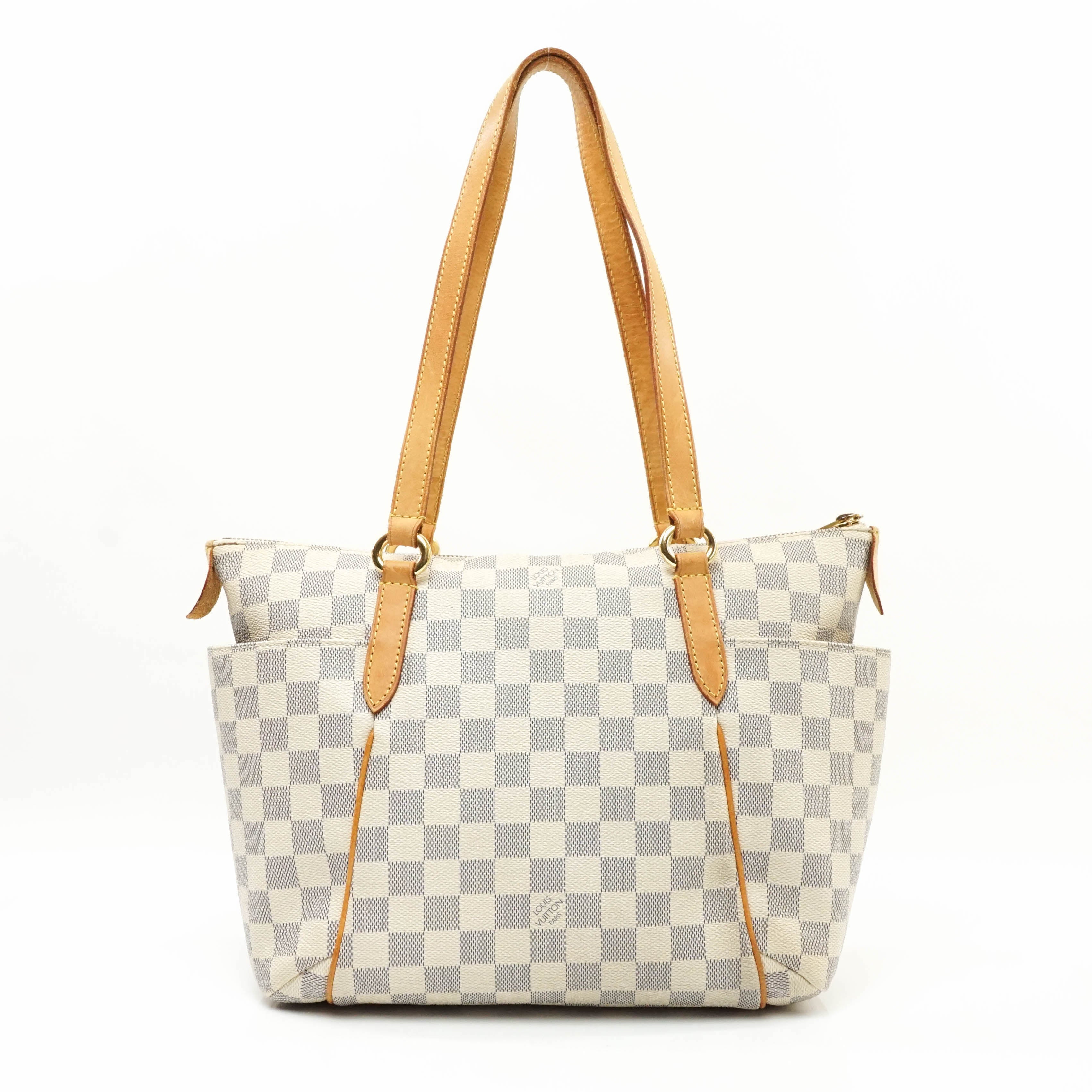 Pre-Owned Louis Vuitton Totally Damier Azur PM White Tote Bag 