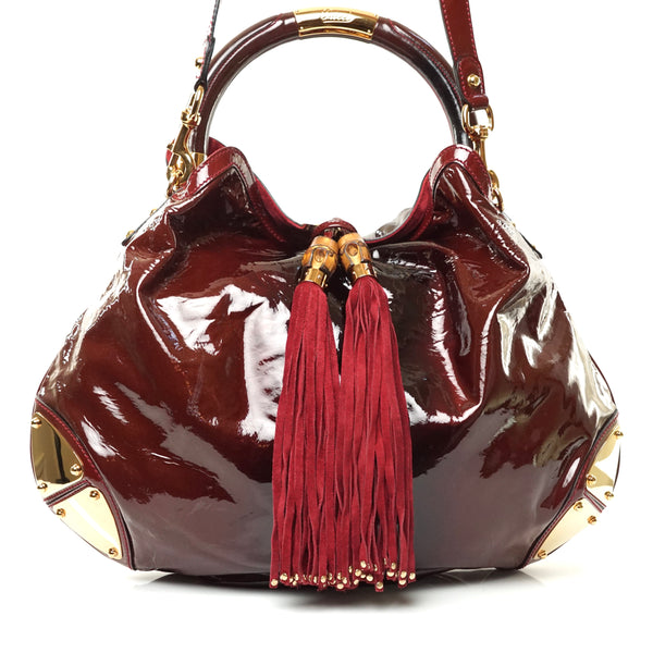 Pre-loved authentic Gucci Burgundy Enamel Bag Crossbody sale at jebwa