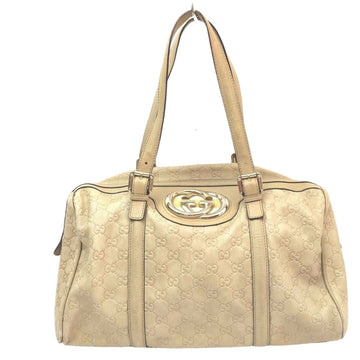 Gucci Shoulder Bag Beige Leather