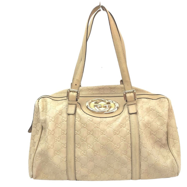 Gucci Shoulder Bag Beige Leather