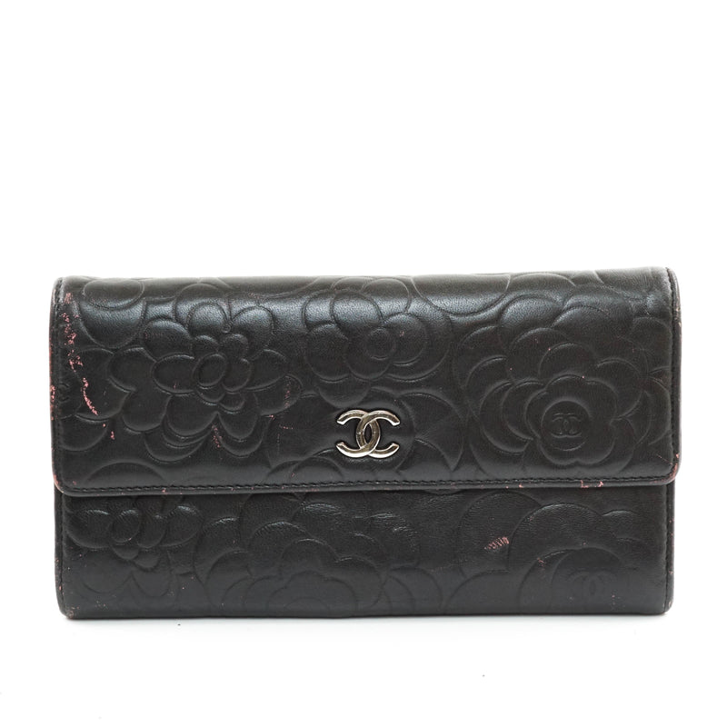 Chanel Camellia Long Wallet Lamb