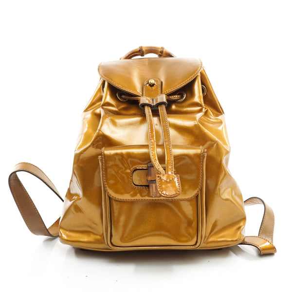 Gucci Bamboo Backpack Gold Enamel