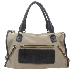 Chloe Hand Bag Beige Canvas