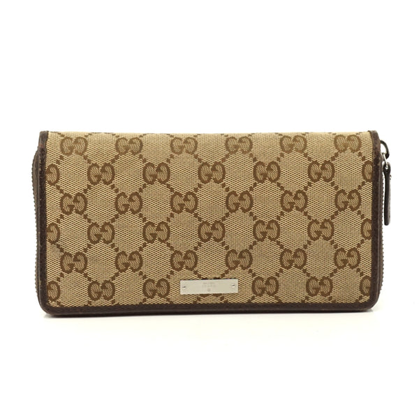 Pre-loved authentic Gucci Zippy Wallet Brown Canvas sale at jebwa.