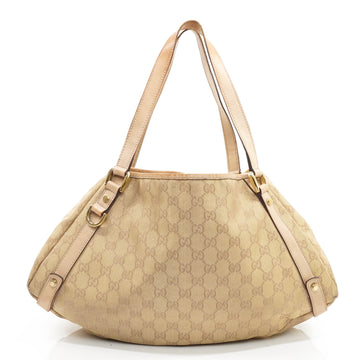 Gucci Abbey Pink Tan Canvas Bag