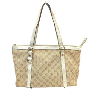 Gucci Gg Tote Bag Gold Canvas
