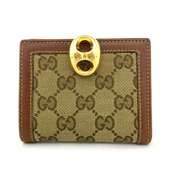 Gucci Gg Logo Bifold Wallet Canvas