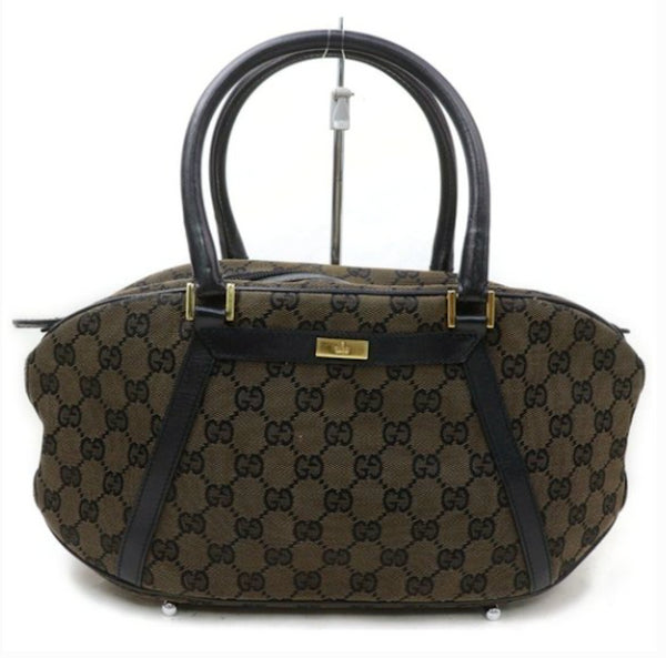 Pre-loved authentic Gucci Gg Dark Brown Boston Satchel sale at jebwa.
