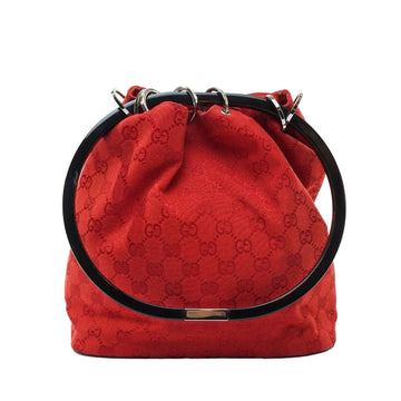 Gucci Gg Shoulder Bag Canvas Red