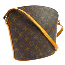 Louis Vuitton Drouot Brown Canvas Shoulder Bag (Pre-Owned)