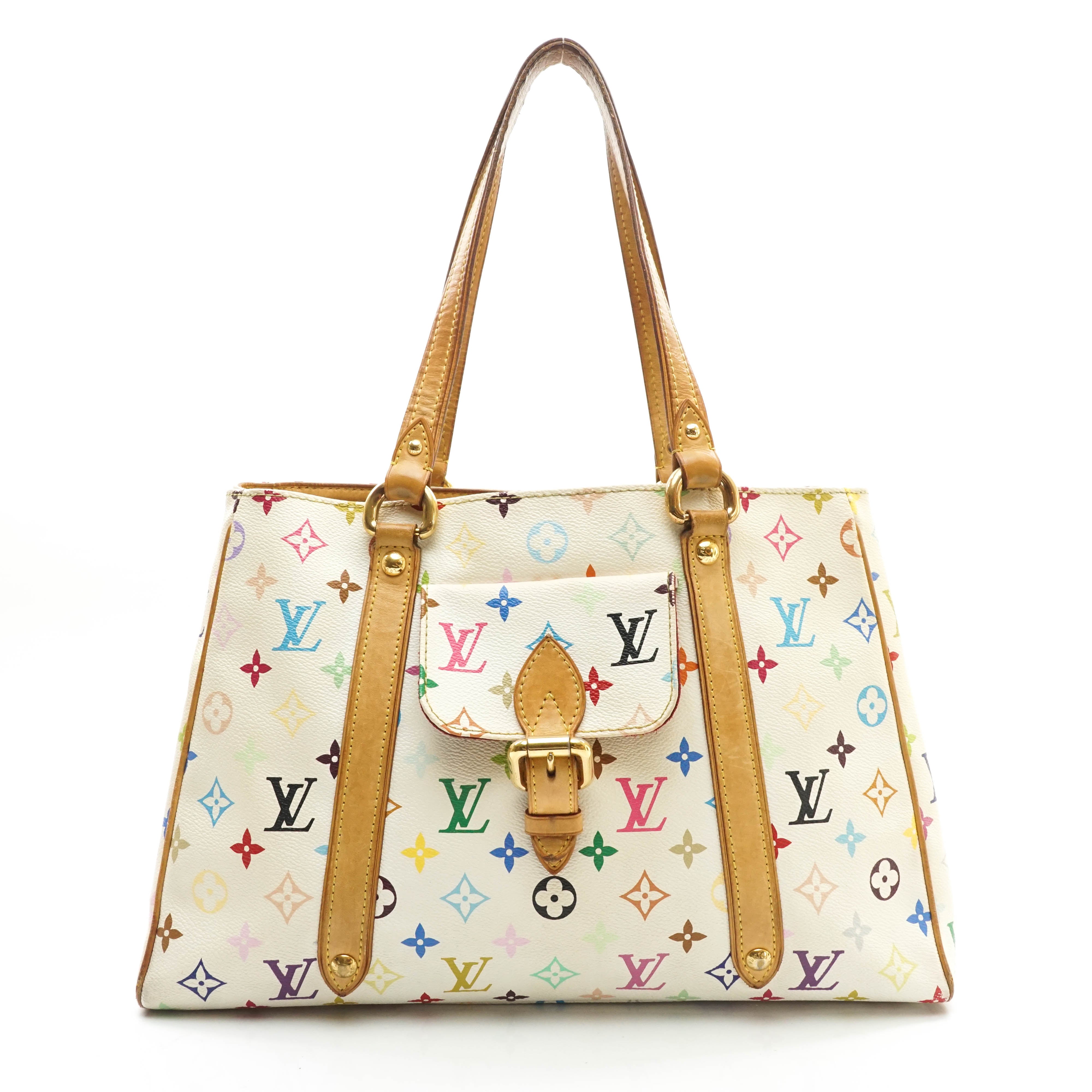 AUTHENTIC Louis Vuitton Aurelia White Multicolore MM Preowned (WBA257) –  Jj's Closet, LLC