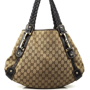 Pre-loved authentic Gucci Gg Horsebit Jacquard Leather sale at jebwa.