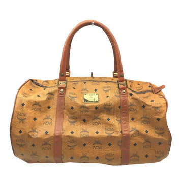 Mcm Travel Bag Brown Coated Canvas