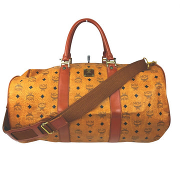 Mcm Boston Bag Leather Brown