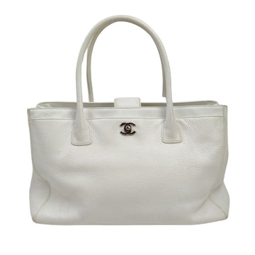 Chanel Shoulder Bag White Leather