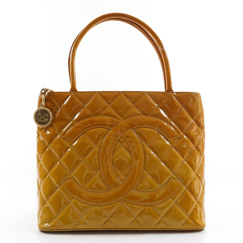 Chanel Hand Bag Enamel Yellow