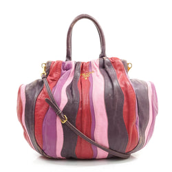 Prada Hand Bag Leather Multi Color