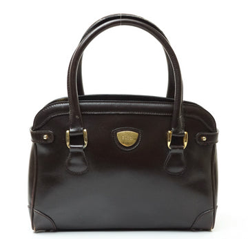Gucci Hand Bag Black Leather Brown