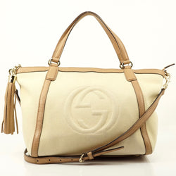 Pre-loved authentic Gucci Soho Tote Bag Cream Canvas sale at jebwa