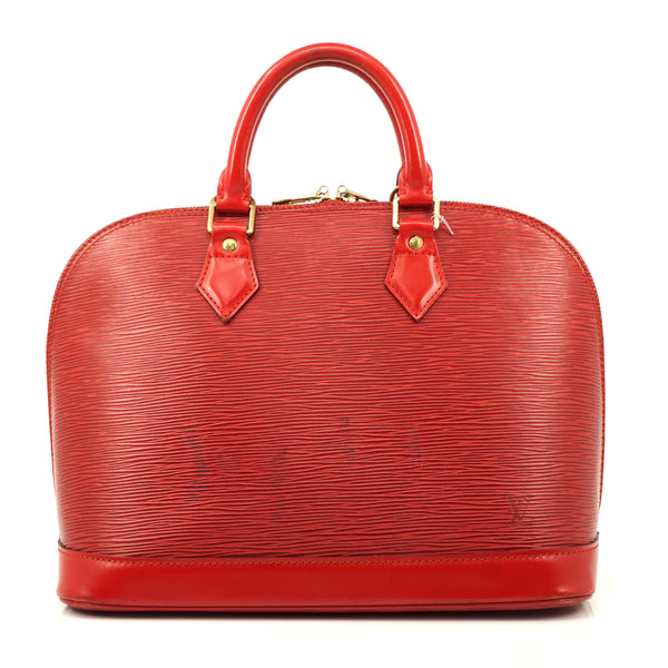 Louis Vuitton Alma Hand Bag Red Epi