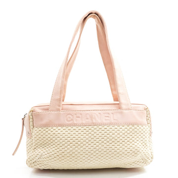 Chanel Shoulder Bag Cream Canvas