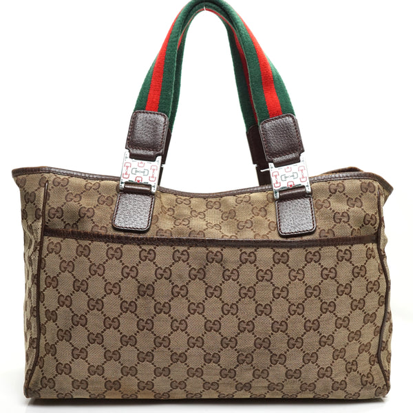 Pre-loved authentic Gucci Horsebit Logo Gg Tote Bag sale at jebwa.