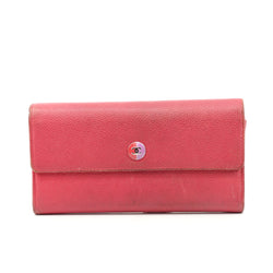 Pre-loved authentic Chanel Long Wallet Pink Leather sale at jebwa