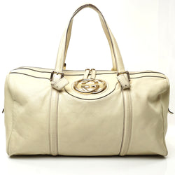 Pre-loved authentic Gucci Cream Leather Hand Bag Boston sale at jebwa.