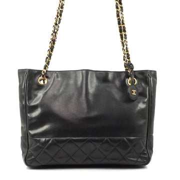 Chanel Black Lambskin Leather Tote
