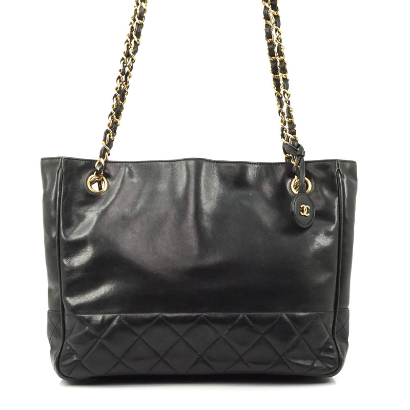 Chanel Black Lambskin Leather Tote