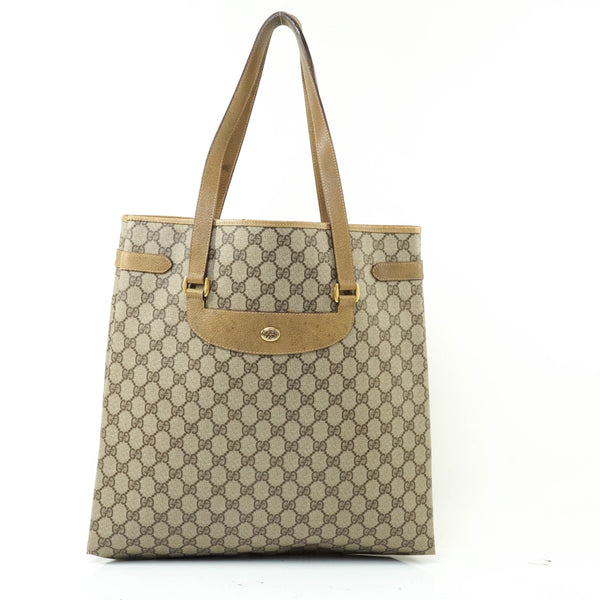 Gucci Sherry Tote Bag Pvc Beige