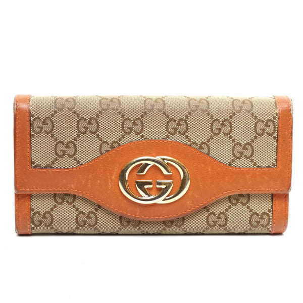 Gucci Long Wallet Brown Canvas