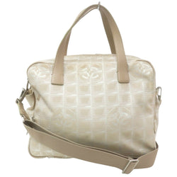 Chanel Beige Jacquard Travel Ligne Laptop Bag Chanel