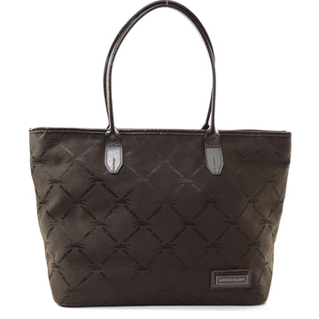 Pre-loved authentic Long Champ Tote Bag Dark Brown sale at jebwa.